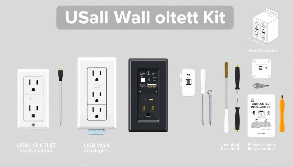 An image of a USB wall outlet installation kit