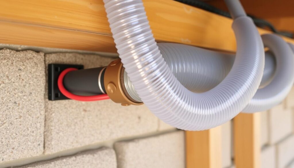 An image of flexible conduit being used in an electrical installation