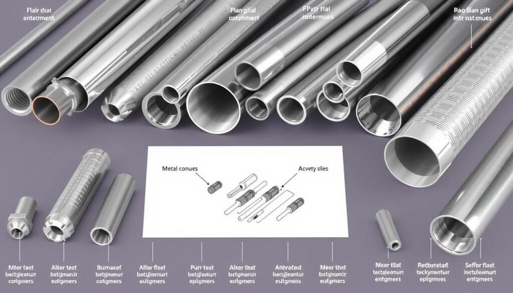 An image showing different types of metal conduit