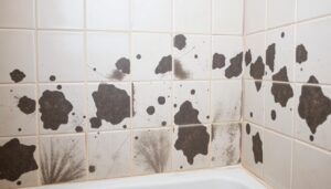 Cleaning mold off bathroom tiles