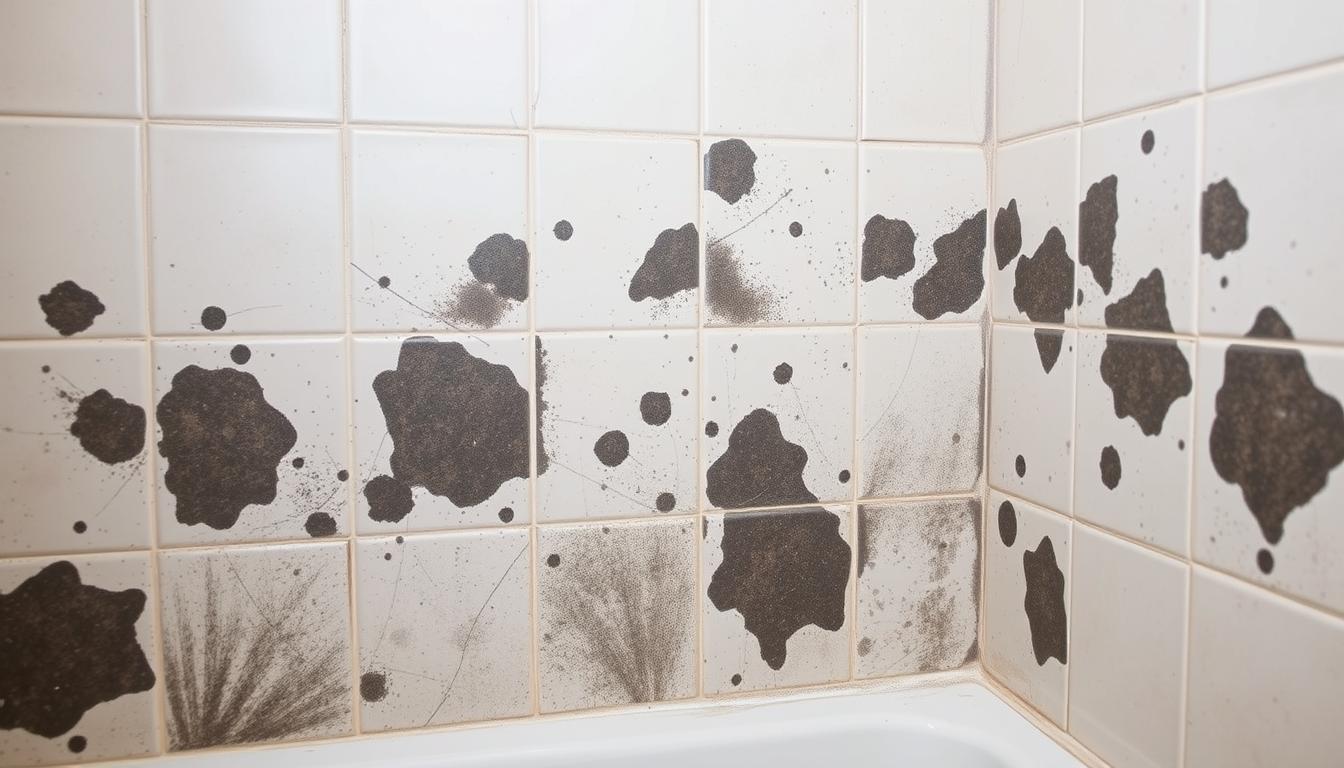 Cleaning mold off bathroom tiles