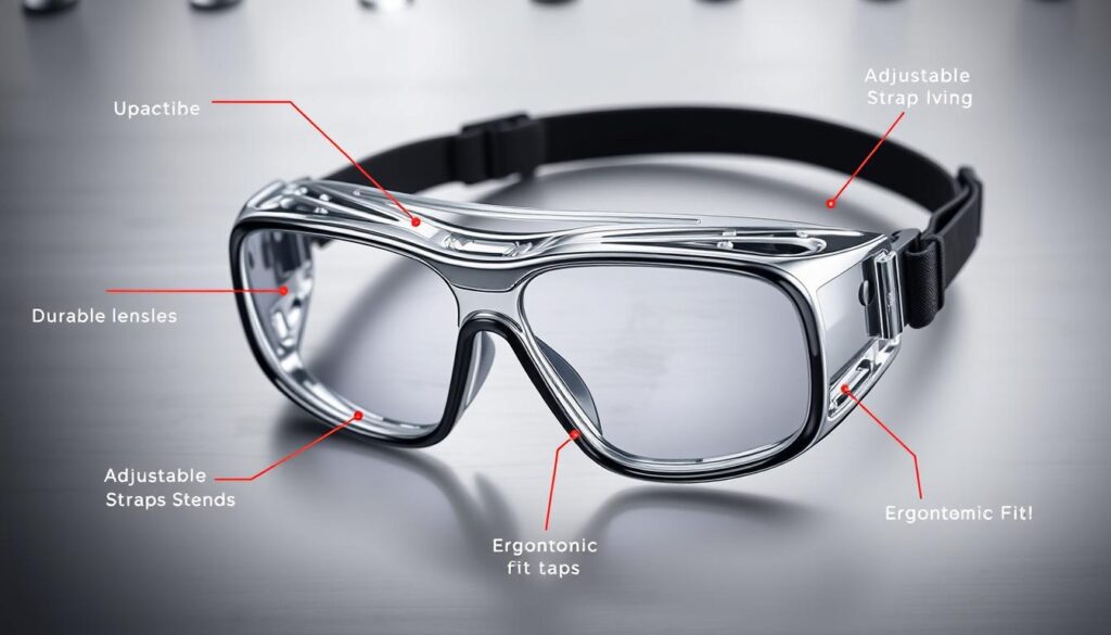 Generate an image of safety goggles suitable for metalwork.