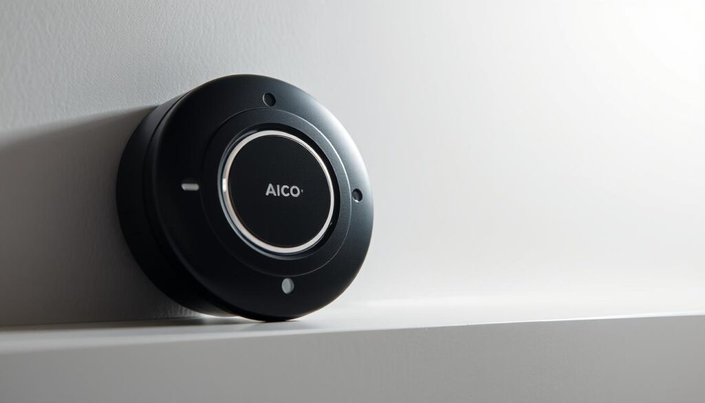 Generate an image of the Aico Ei208 Standalone Carbon Monoxide Alarm