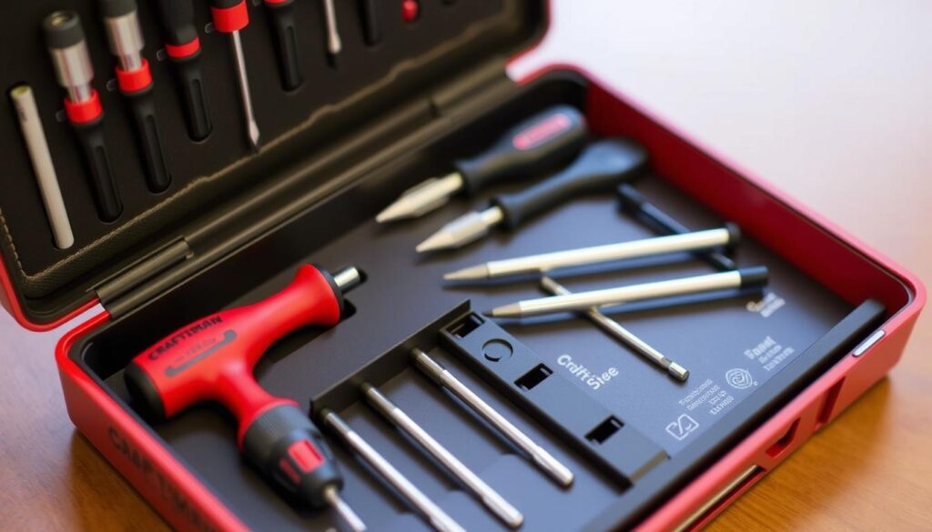 Generate an image of the Craftsman 12-piece Screwdriver Set in its organisation case.