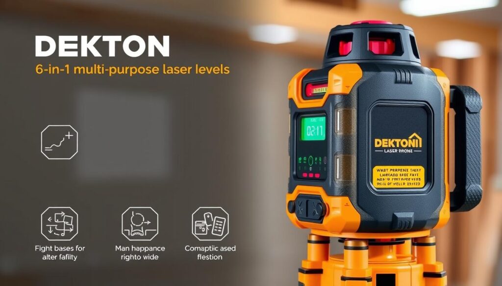 Generate an image of the Dekton 6 in 1 Multi Purpose Laser Level