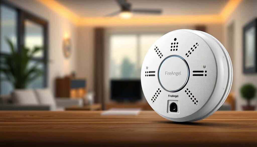 Generate an image of the FireAngel FA3820-EUX10 Wireless Carbon Monoxide Alarm