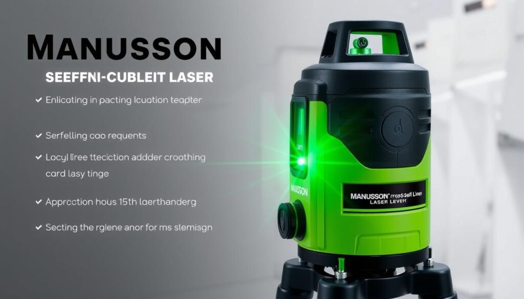 Generate an image of the Magnusson Cross Line 15m Green Self-levelling Laser Level