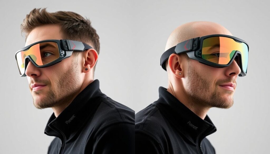 Generate an image of the Pyramex I-Force Convertible Glasses/Goggles in both glasses and goggles configurations