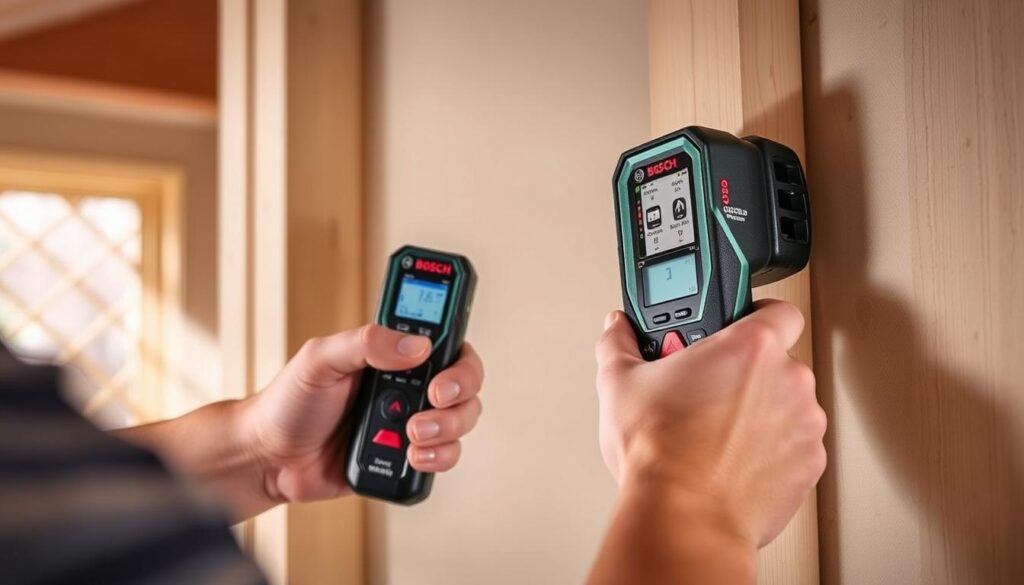 Image of Bosch GMS120 Digital Multi-Scanner stud finder in use