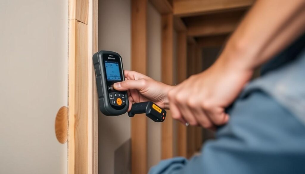 Image of Franklin Sensors ProSensor T13 stud finder in use