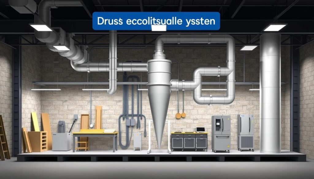 Image of a basic dust collection system setup