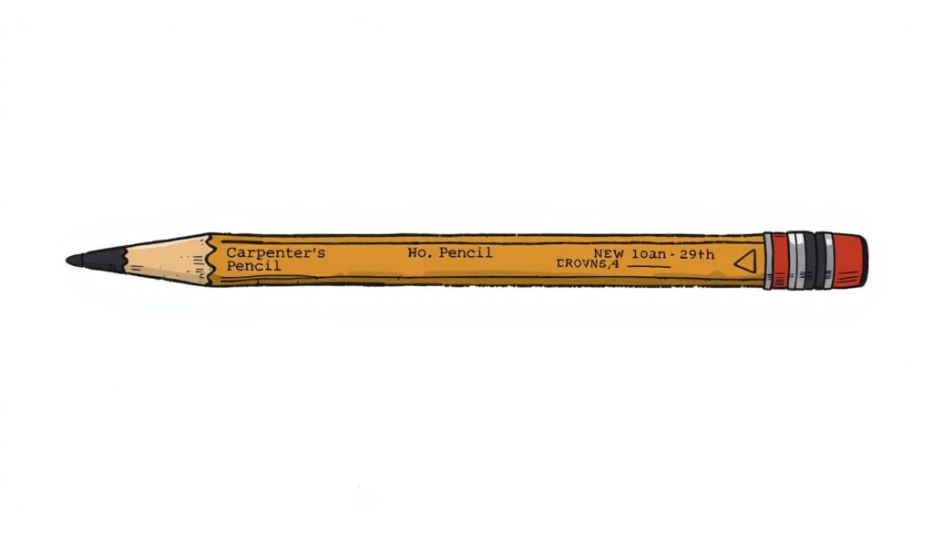 Image of a carpenter's pencil and a mechanical pencil
