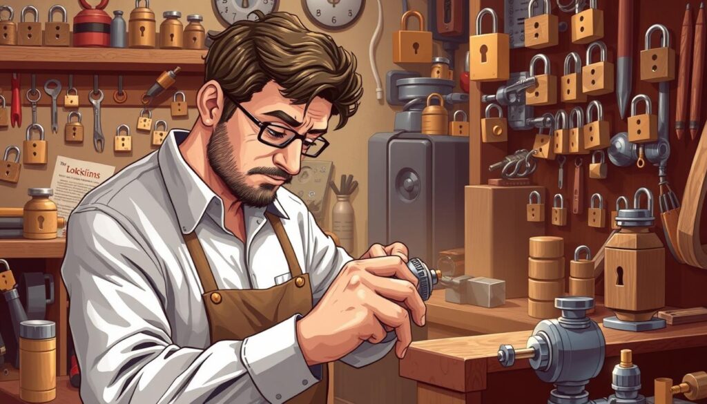 Image of a locksmith at work