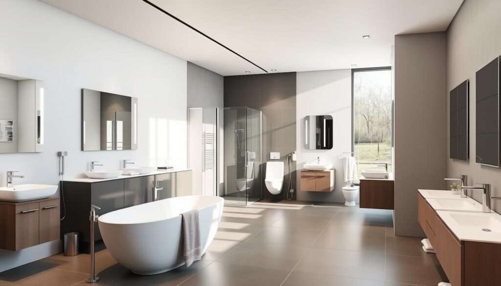 Image of a modern bathroom showroom in Glasgow