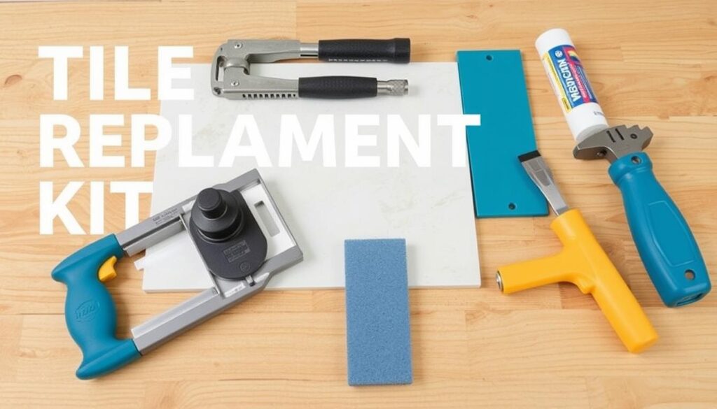 Image of a toolkit for tile replacement