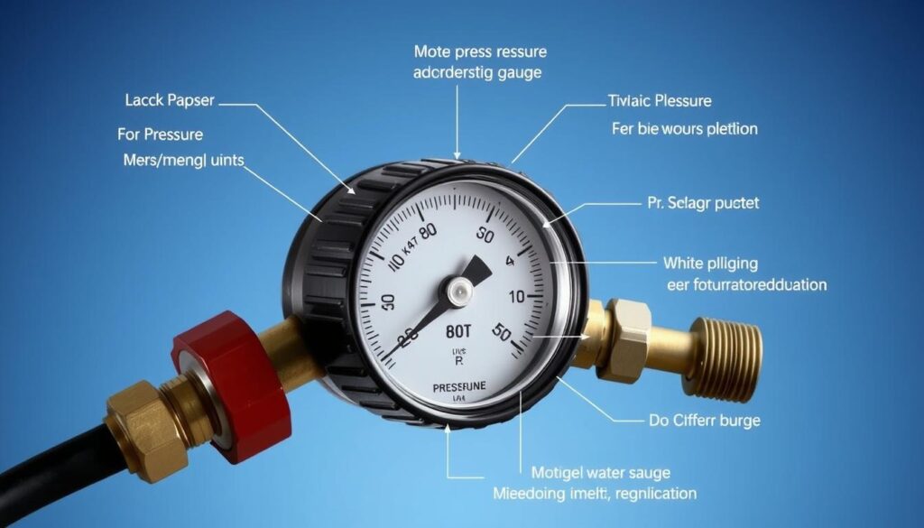 Image of a water pressure testing gauge