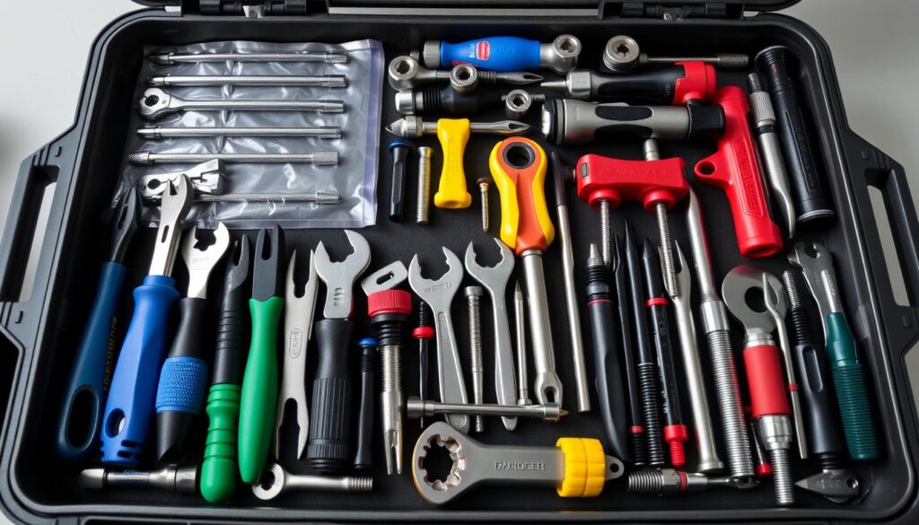 Image of a well-organised toolbox with various fastening tools