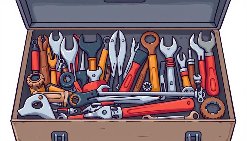Image of a well-organised toolbox with various tools