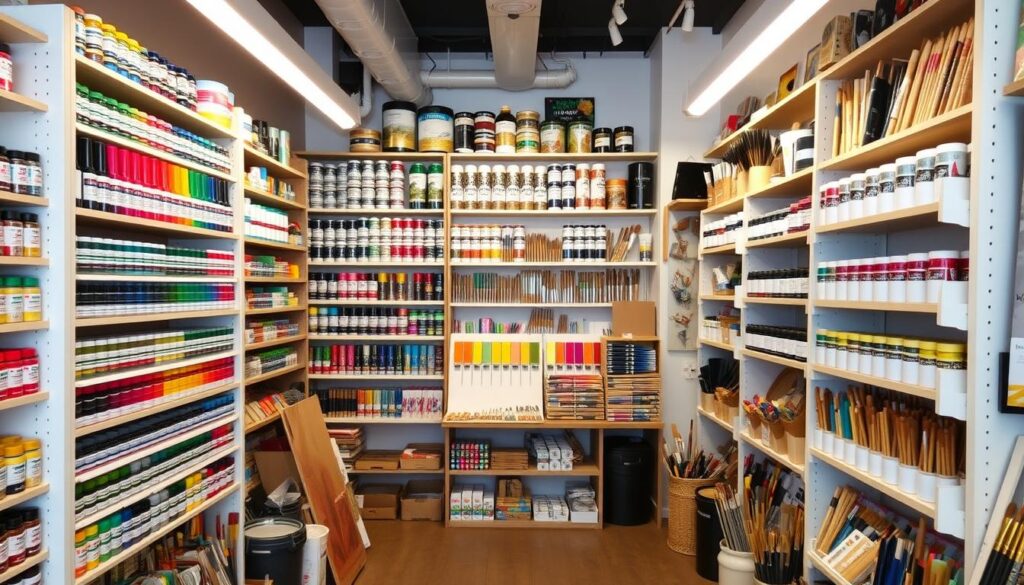 Image of a well-stocked paint shop in Glasgow