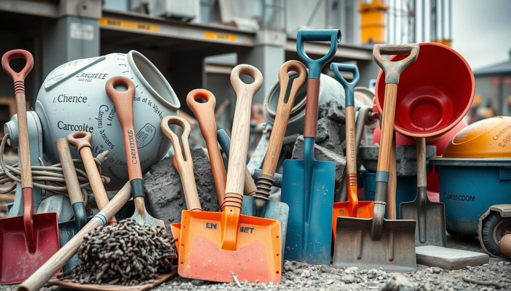 Image of concrete mixing tools in the UK
