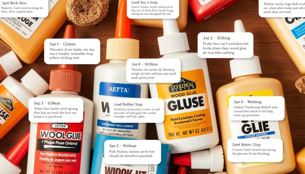 Image of different types of wood glue
