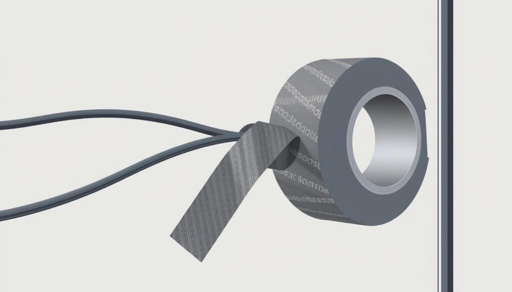 Image of gaffer tape being used to secure a loose cable.
