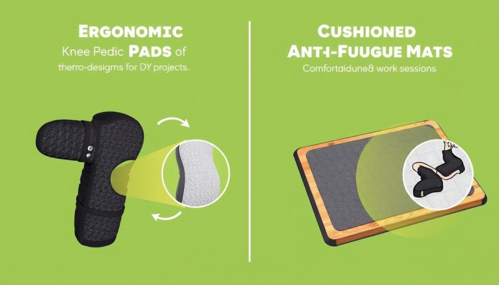 Image of knee pads and anti-fatigue mats for DIY work