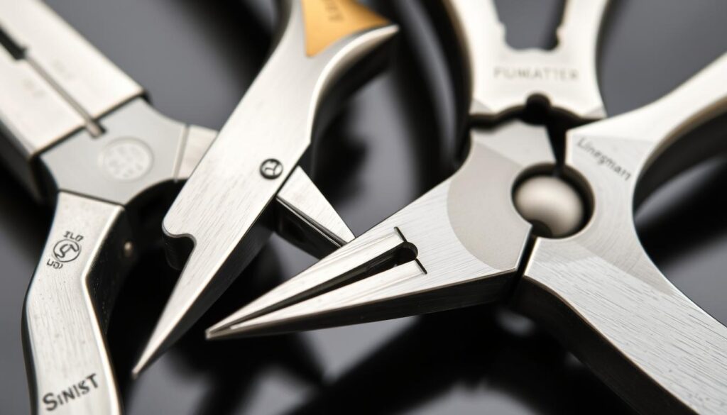 Image of needle-nose and linesman's pliers