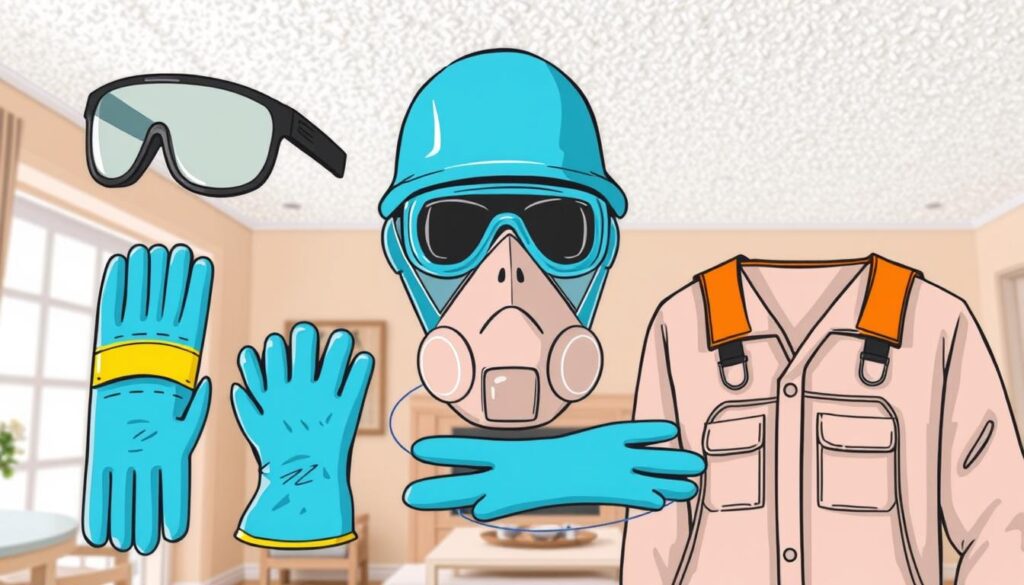 Image of safety equipment for popcorn ceiling removal