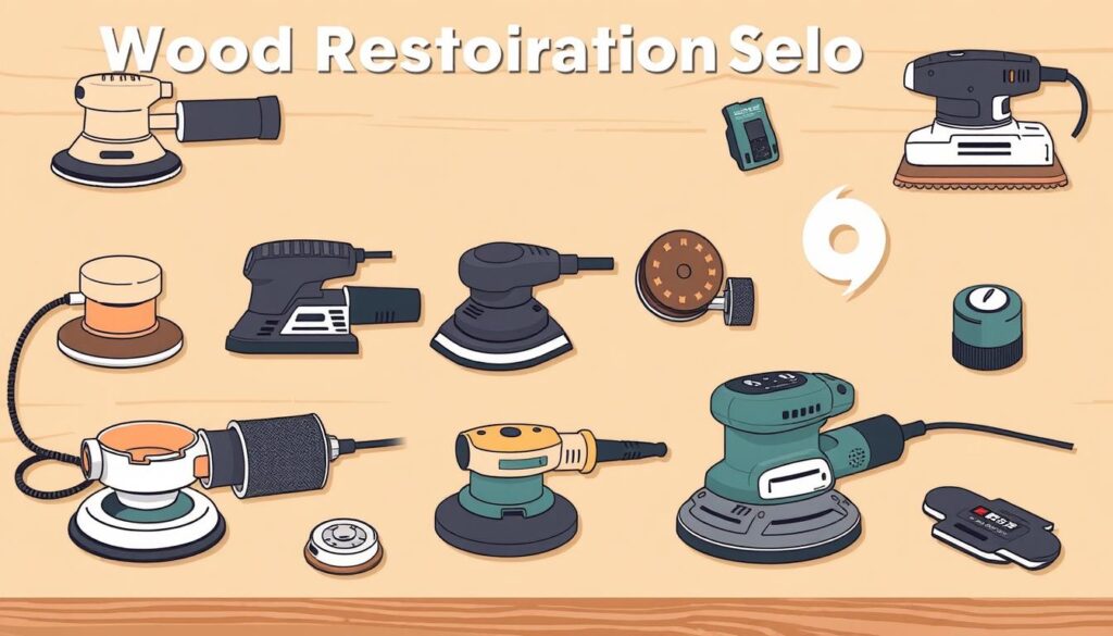 Image of sanding equipment for wood restoration