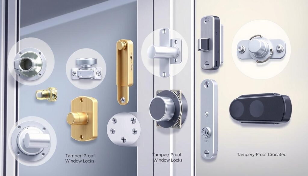 Image of various tamper-proof window locks