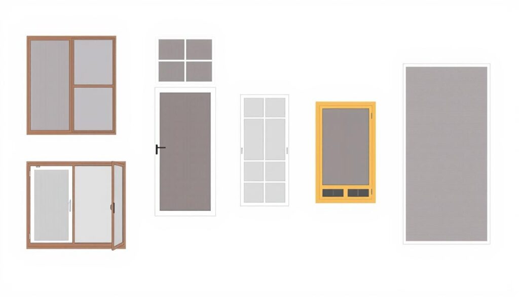 Image of various window screen types