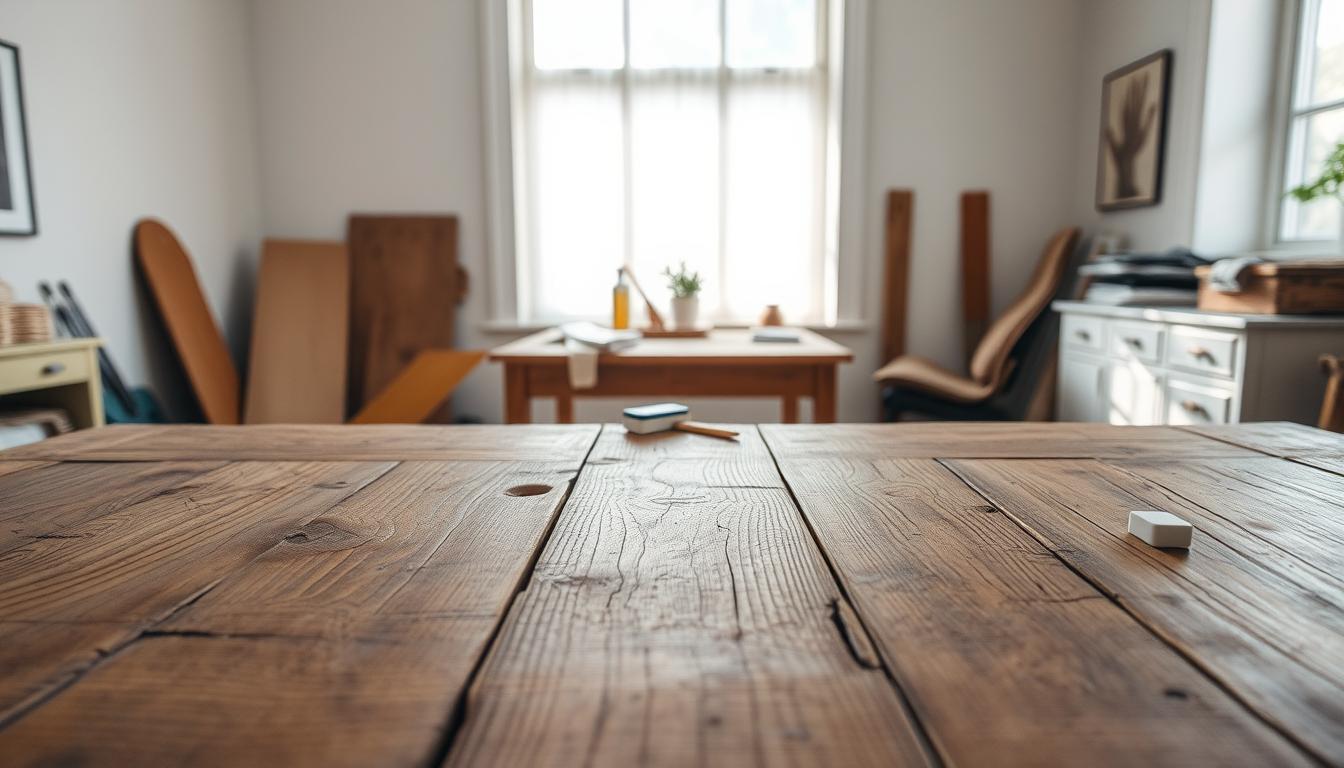 Repairing a scratched wooden table