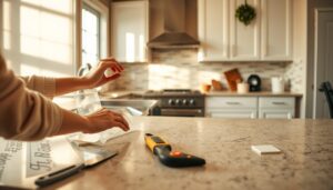 apply peel-and-stick backsplash