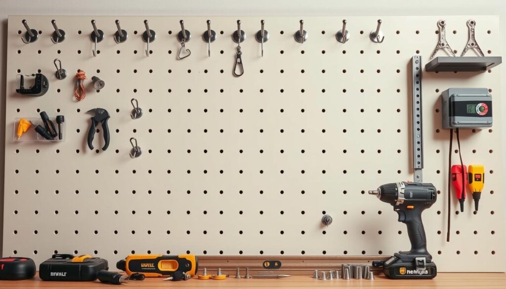 installing pegboard organisation system