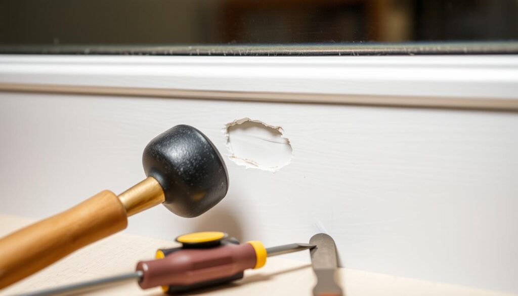 repair dented uPVC door panel