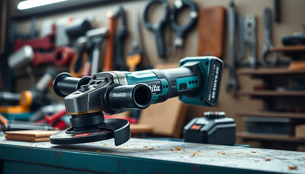 Generate an image of Makita XAG04Z cordless angle grinder