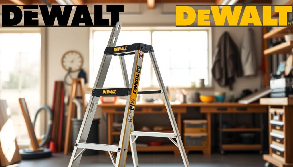 Generate an image of the Dewalt 4-foot Fiberglass Step Ladder