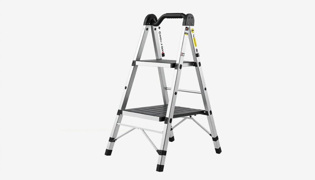 Generate an image of the HBTower 5-Foot Wide-Step Folding Step Ladder
