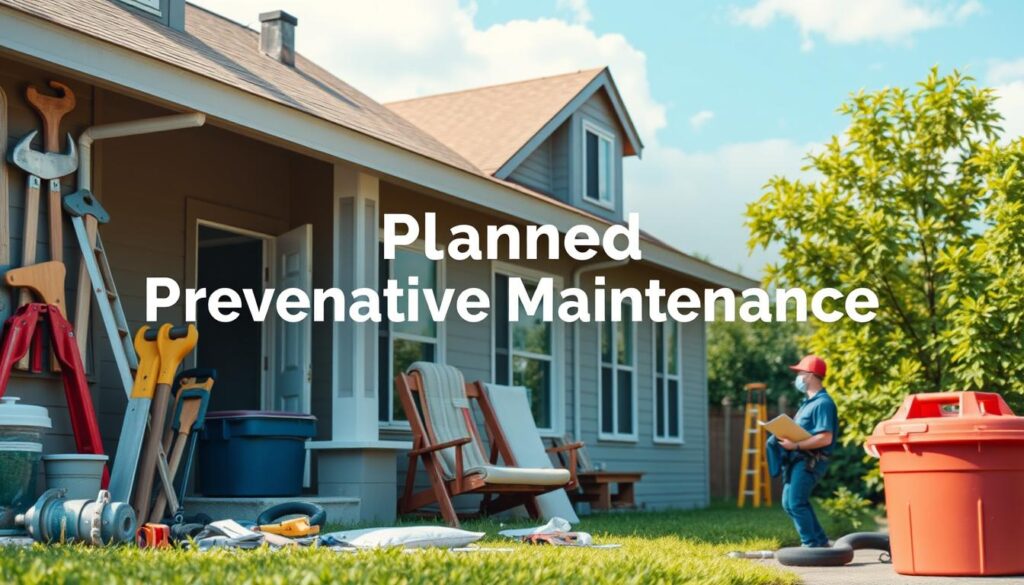 Generate an image representing planned preventative maintenance for rental properties