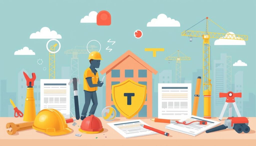 Generate an image representing public liability insurance for tradespeople