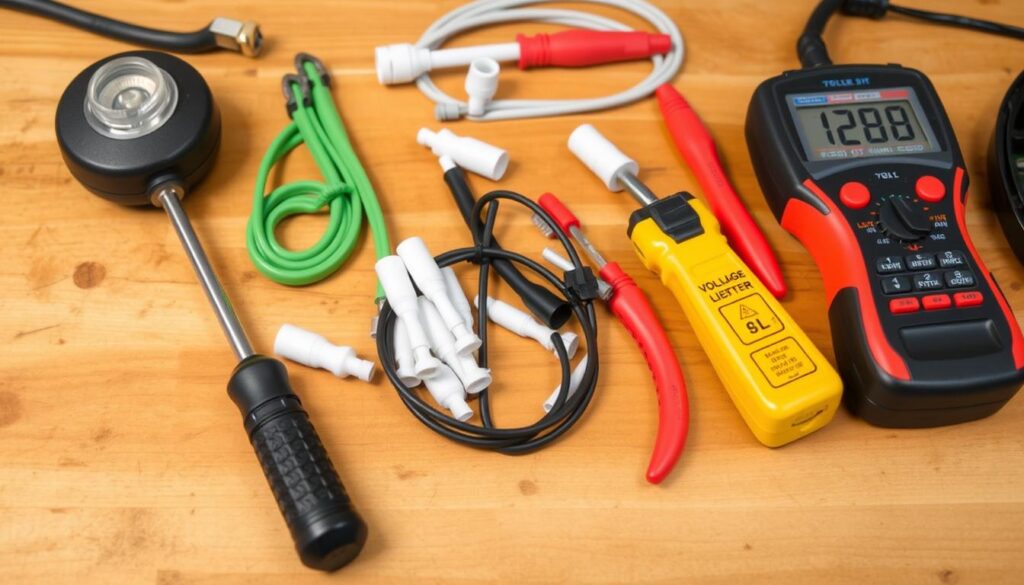 Image of a toolkit with essential tools for recessed light repair