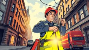 Image of an emergency electrician in Bristol responding to a call
