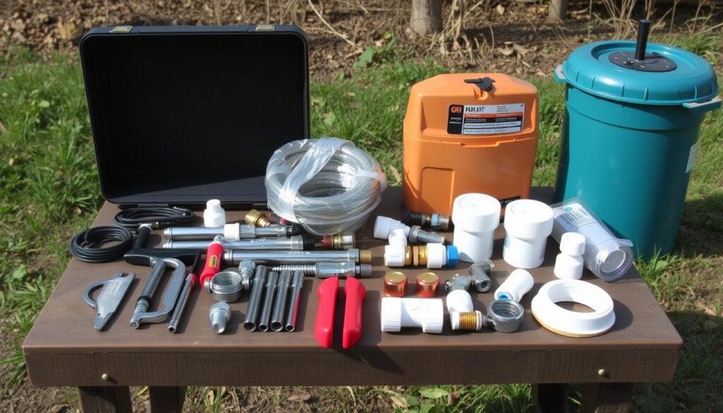 Image of an outdoor tap installation kit