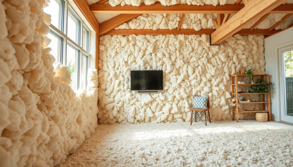 Image of cellulose insulation made from recycled paper