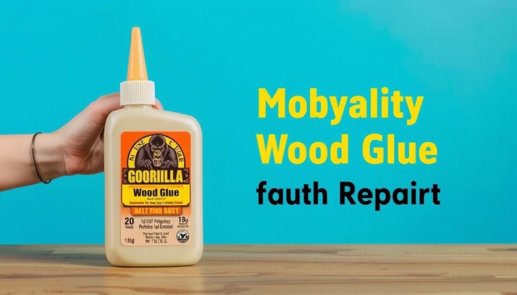 Image of high-quality wood glue for furniture repair, such as Gorilla Wood Glue