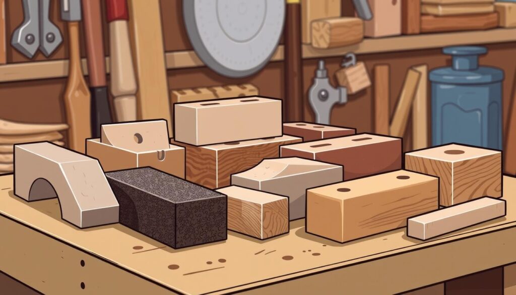 Image of sanding blocks and finishing tools for woodwork