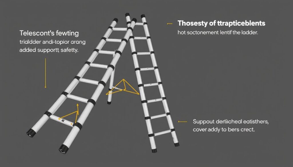 Image of the Soctone Telescoping Ladder with triangle stabilisers