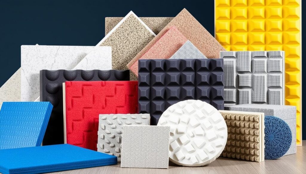 Image of various soundproofing materials