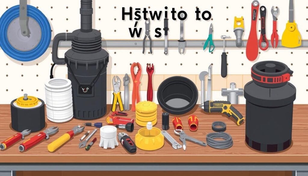 Image of waste disposal unit installation tools